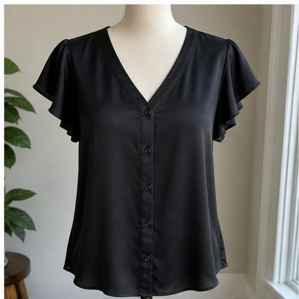 Black Smocked Top